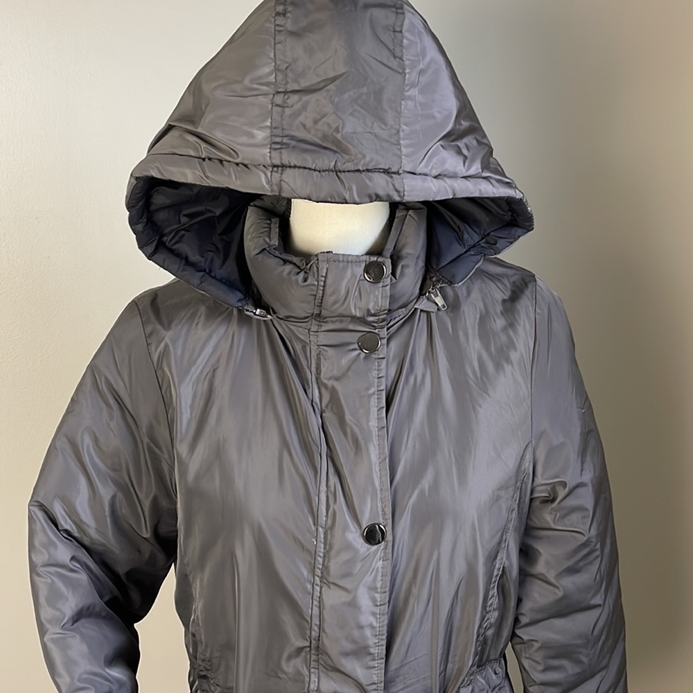 Snobbish Reversable Black& Gray Puffer Jacket with Detachable Hood Size Large